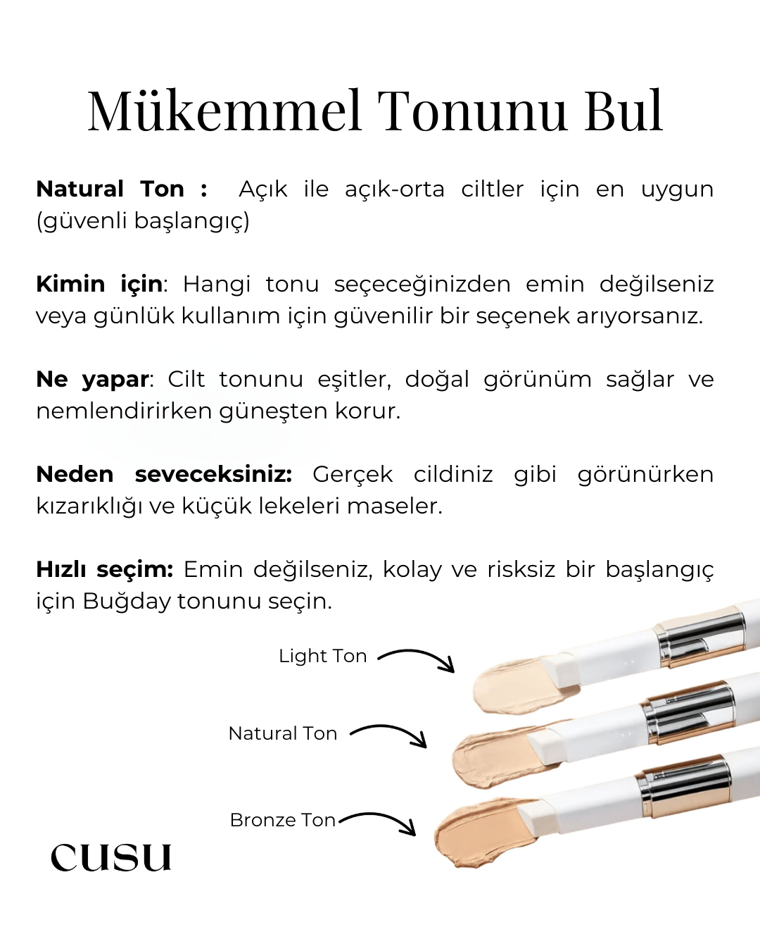 cusu Premium Renk Değiştiren Fırçalı Fondöten
